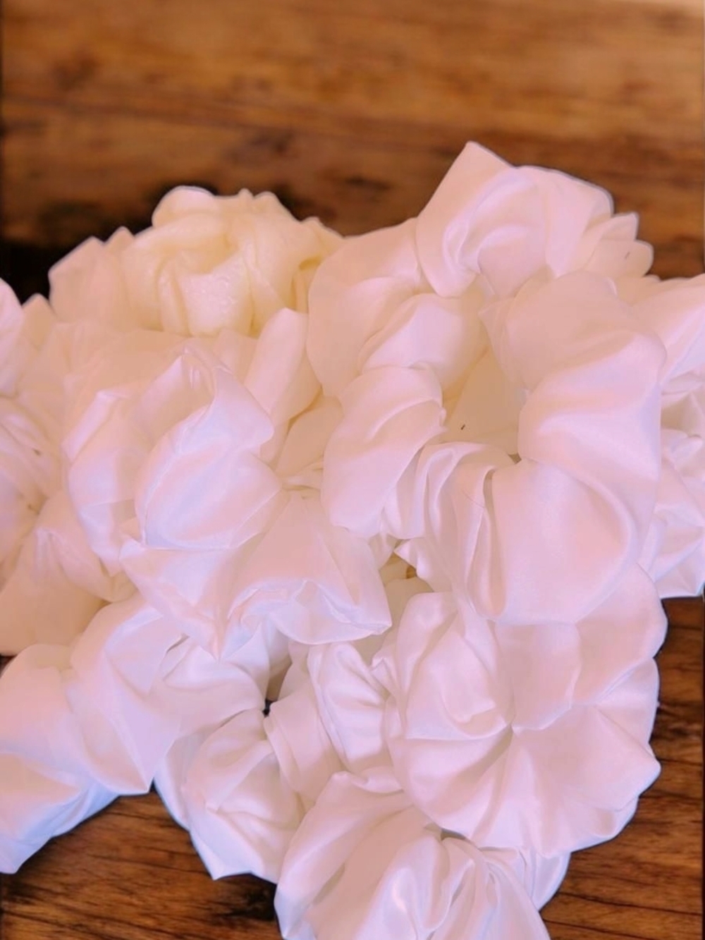 White Floral Satin Rosette Trim